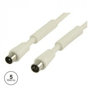Cabo Coaxial Macho/Fêmea Branco 5M C/Filtro