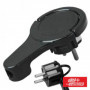 Ficha Schuko Macho C/ Terra Anel Extração 250V Preto