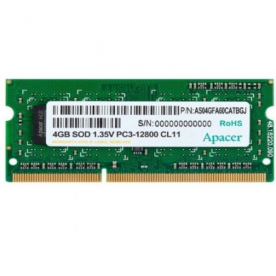 Memória RAM Apacer 4 GB/ DDR3/ 1600 MHz/ 1,35 V/ SODIMM