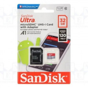 Cartão de memória SanDisk Ultra 32GB microSD HC UHS-I com adaptador/classe 10/120MBs