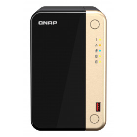 QNAP TS-264 NAS Tower Intel® Celeron® N5095 8 GB 0 TB QNAP QTS Preto, Dourado