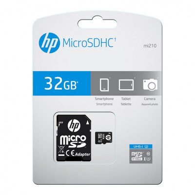 Cartão de memória micro secure digital sd hp 32gb classe 10 u1