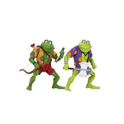 Pack 2 figuras neca sapos gêngis e escala de rasputin figura de ação tmnt cartoon re-run