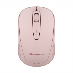 Phoenix m250 mouse wireless 2.4 ghz usb receiver até 1600 dpi compatível com pc mac laptop cor rosa