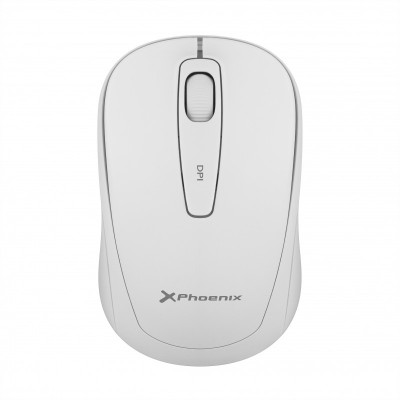 Phoenix m250 mouse wireless 2.4 ghz usb receiver até 1600 dpi compatível com pc mac laptop cor branca