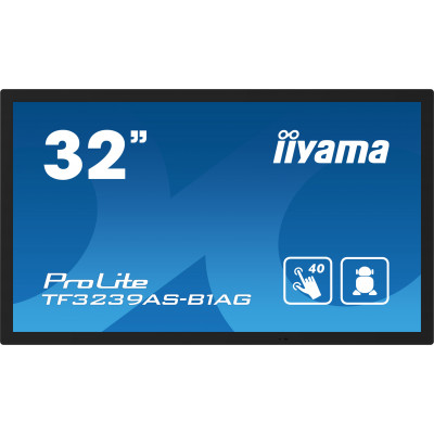 iiyama TF3239AS-B1AG ecrã de sinalização Plasma digital 80 cm (31.5") LED 500 cd m² 2.4K Ultra HD Preto Ecrã táctil Processador