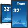 iiyama TF3239AS-B1AG ecrã de sinalização Plasma digital 80 cm (31.5") LED 500 cd m² 2.4K Ultra HD Preto Ecrã táctil Processador