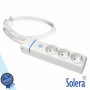 Tomada Elétrica c/ 3 Saídas Interruptor 1.5M Branco Solera