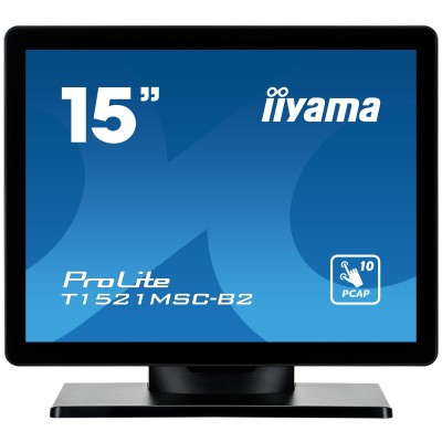 iiyama ProLite T1521MSC-B2 monitor de ecrã 38,1 cm (15") 1024 x 768 pixels XGA LED Ecrã táctil Tampo de mesa Preto