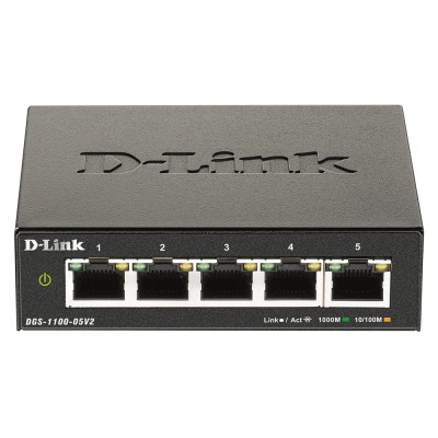 D-Link DGS-1100-05V2 E switch de rede Gerido L2 Gigabit Ethernet (10 100 1000) Preto