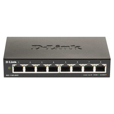 D-Link DGS-1100-08V2 Gerido L2 Gigabit Ethernet (10 100 1000) Preto