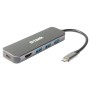 D-Link DUB-2333 base & duplicador de portas Com fios USB Type-C Cinzento