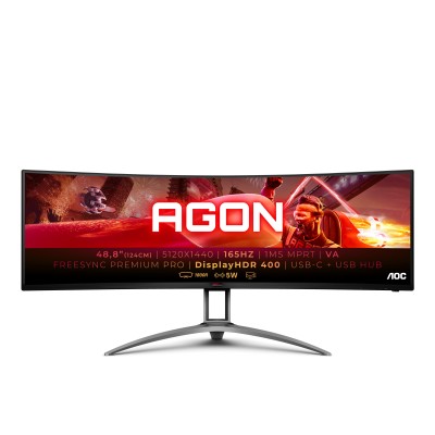 AOC B2 AG493UCX2 monitor de ecrã 124 cm (48.8") 5120 x 1440 pixels Quad HD LED Preto