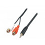 Cabo de áudio estéreo Lindy 3,5 mm/2xRCA M/F 25 cm