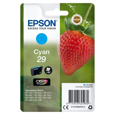 Epson Strawberry C13T29824012 tinteiro 1 unidade(s) Original Rendimento padrão Ciano