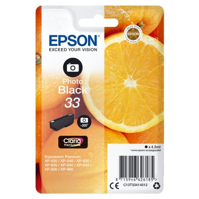 Epson Oranges C13T33414012 tinteiro 1 unidade(s) Original Rendimento padrão Foto preto