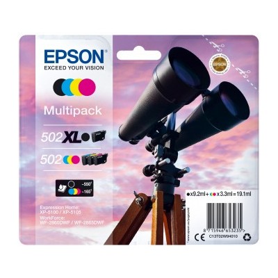 Epson 502 XL tinteiro 4 unidade(s) Original Rendimento alto (XL) Preto, Azul, Magenta, Amarelo