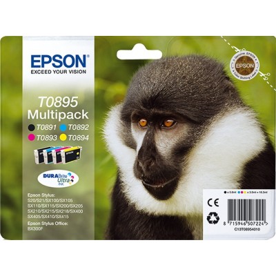 Epson Monkey Multipack de 4 cores T0895 Tinta DURABrite Ultra