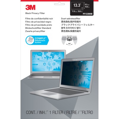 3M PF133W9B 33,8 cm (13.3") Computador portátil Filtro de privacidade sem guia