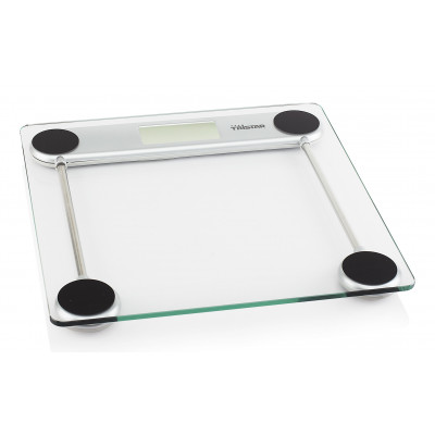 Tristar WG-2421 balança de casa de banho Quadrado Prateado, Transparente Balança pessoal eletrónica