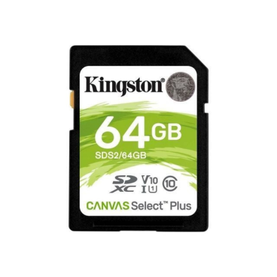 Cartão SD Kingston CANVAS Select Plus 64Gb SD XC Class 10 100MBs