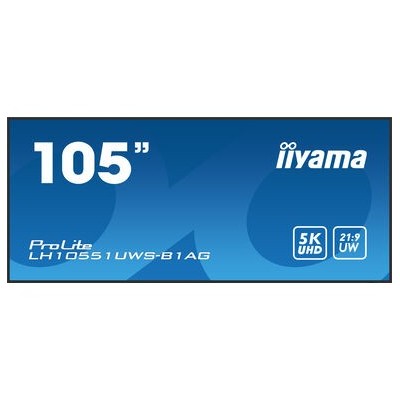 iiyama LH10551UWS-B1AG ecrã de sinalização Plasma digital 2,66 m (104.7") LED 500 cd m² UltraWide Full HD Preto 24 7