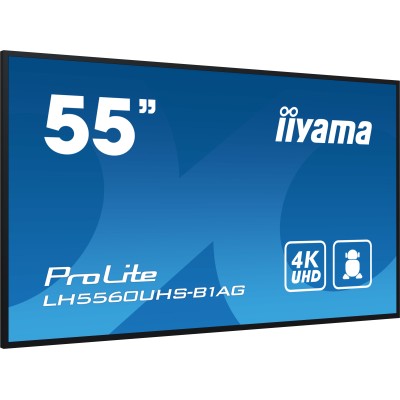 iiyama LH5560UHS-B1AG ecrã de sinalização Quadro digital 139,7 cm (55") LED Wi-Fi 500 cd m² 4K Ultra HD Preto Processador