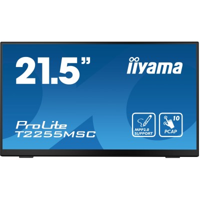 iiyama ProLite T2255MSC-B1 monitor de ecrã 54,6 cm (21.5") 1920 x 1080 pixels Full HD LCD Ecrã táctil Preto