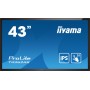 iiyama T4362AS-B1 ecrã de sinalização Plasma interativo 108 cm (42.5") IPS 500 cd m² 4K Ultra HD Preto Ecrã táctil Processador