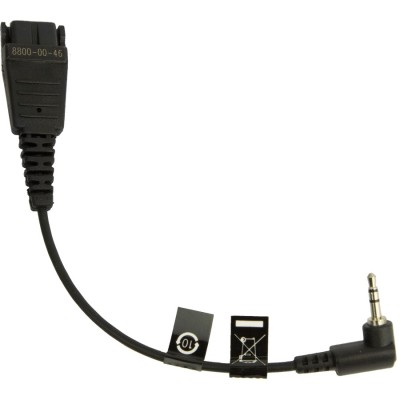 Jabra 8800-00-46 cabo de áudio 0,15 m QD 2.5mm jack Preto