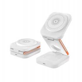 Estação de carregamento 3 em 1 para iPhone, carregador de viagem multifunções - Branco