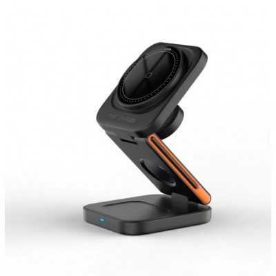 Estação de carregamento 3 em 1 para iPhone, carregador de viagem multifunções - Preto