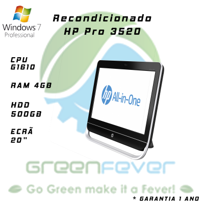 AIO HP Pro 3520 20" Intel Celeron G1610 2.60 GHz 4Gb 500Gb Win8 Pro