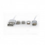 Cabo Usb 2.0 Carregamento 3 em 1 Magnético Type C + Lightning + Micro Usb