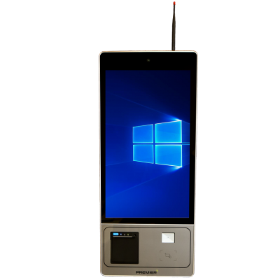 Kiosk Premier 27" Intel J1900 4Gb 128Gb Impressora 80MM NFC Alumínio