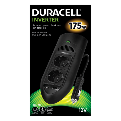 Duracell 175W Twin Eu Socket Inverter