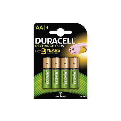Pilhas Duracell AA Recarregavel (Pack - 4 Pilhas)