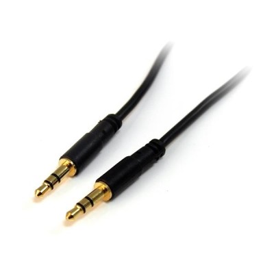 StarTech.com Cabo Áudio Estéreo Ângulo Direito Slim 3.5mm 1 m - M M
