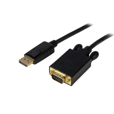 StarTech.com DP2VGAMM6B adaptador de cabo de vídeo 1,8 m DisplayPort VGA (D-Sub) Preto