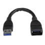 StarTech.com Cabo de extensão USB 3.0 A-para-A - 15 cm, preto