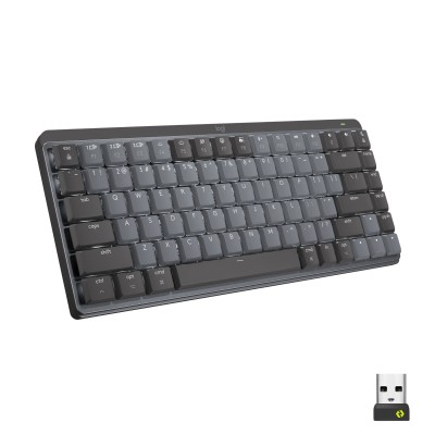 Logitech MX Mini Mechanical teclado Escritório RF Wireless + Bluetooth QWERTZ Suíço Grafite, Cinzento