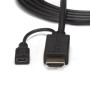 StarTech.com HD2VGAMM3 adaptador de cabo de vídeo 0,9 m VGA (D-Sub) HDMI + Micro USB Preto