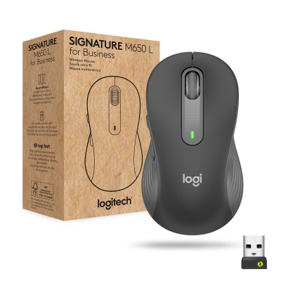 Logitech Signature M650 for Business rato Escritório Mão direita RF Wireless + Bluetooth Ótico 4000 DPI