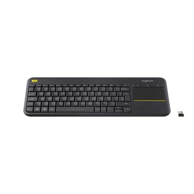 Logitech K400 Plus Tv teclado Universal RF Wireless AZERTY Francês Preto