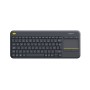 Logitech K400 Plus Tv teclado Universal RF Wireless AZERTY Francês Preto