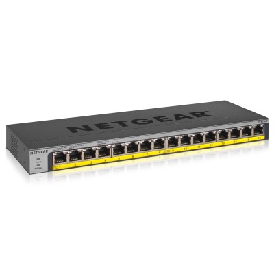 NETGEAR GS116LP Não-gerido Gigabit Ethernet (10 100 1000) Power over Ethernet (PoE) Preto