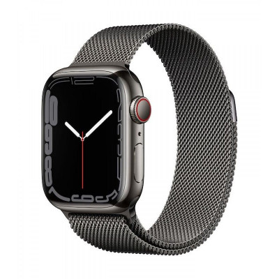 Apple Watch Series 7  GPS  Celular  41 mm  Caixa de AÃ§o Grafite  Correia Milanesa Grafite