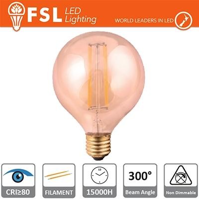 FSL G95 6W-600LM300º-95x133mm-2200K-E27AC220-240V CRI80