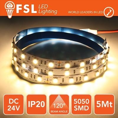 Mangueira LED 5050 - 5Metro 12W 1100Lm 3000K 24V IP20 60led