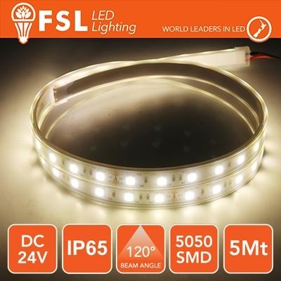 Mangueira LED 5050 - 5Metro 12W 1100Lm 4000K 24V IP20 60led